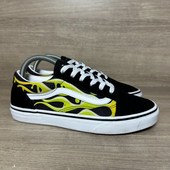 Vans Old Skool Low Slime Green Flame Shoe Sneaker Men’s Size 6.5 Women's Size 8 - Picture 3 of 7